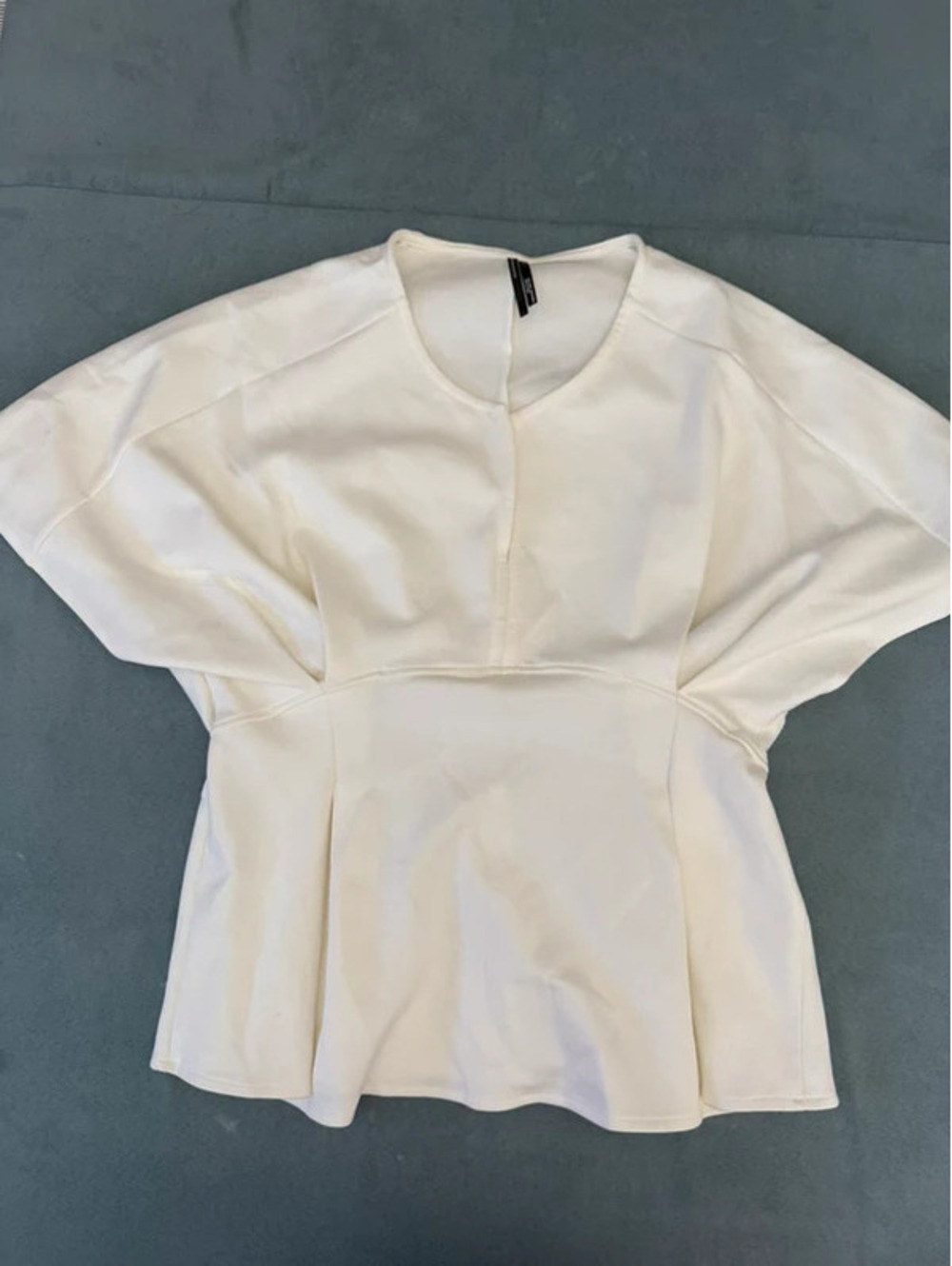 Anthropologie Pleated Peplum Short-Sleeve Top